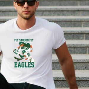 Fly Saquon Fly, Philadelphia Eagles T Shirt (White/New)